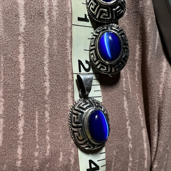 925 silver earrings and pendant with a weight of 31.4 grams, - Picture 3 of 9